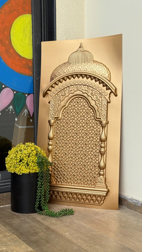 Maper Ganpati Backdrop Panel — Gold Zarokha