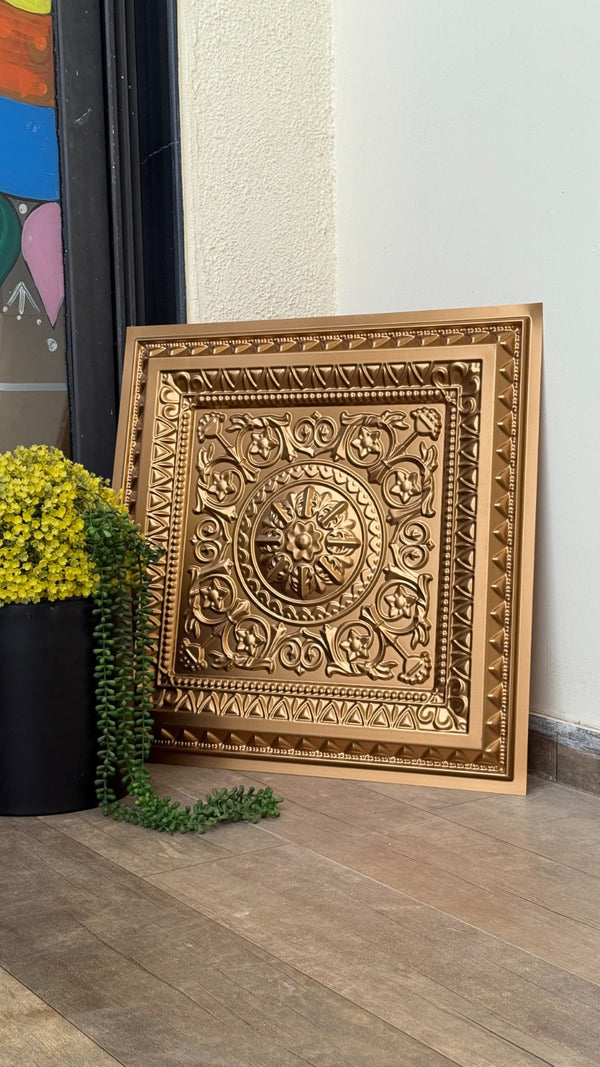 Maper Ganpati Backdrop Panel — Gold 2×2