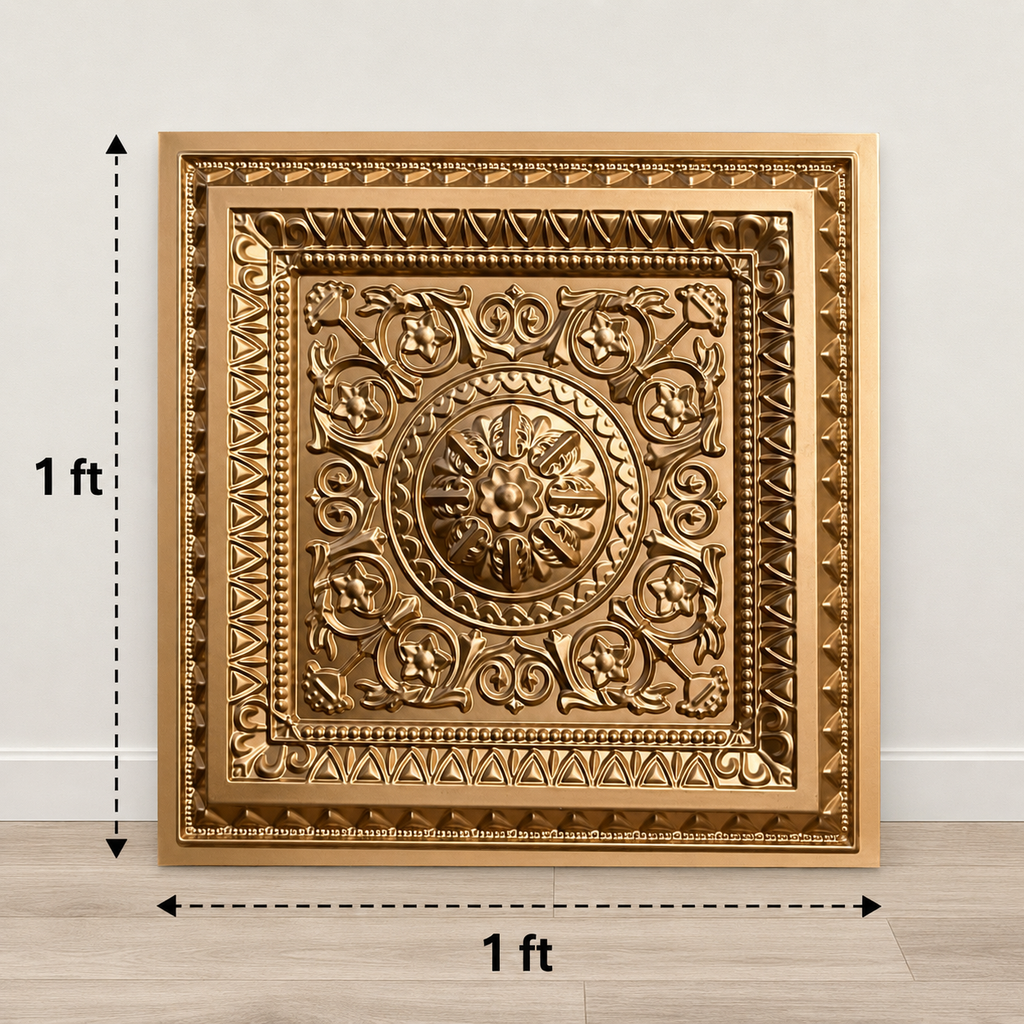 Maper Ganpati Backdrop Panel — Gold 1×1 2