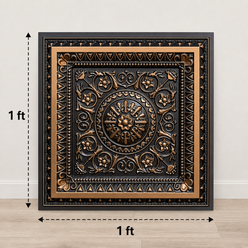 Maper Ganpati Backdrop Panel — Antique Gold 1×1 2
