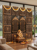 Antique Gold Ganpati backdrop AG-2 styled with idol
