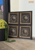 Maper Ganpati Backdrop Panel — Antique Gold 2×2 Four-Partition 1