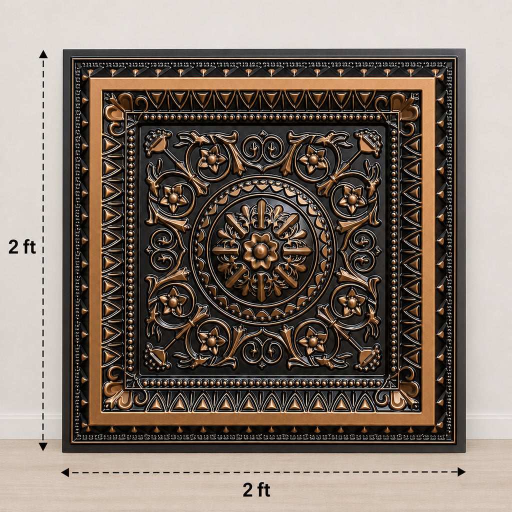 Maper Ganpati Backdrop Panel — Antique Gold 2×2 2