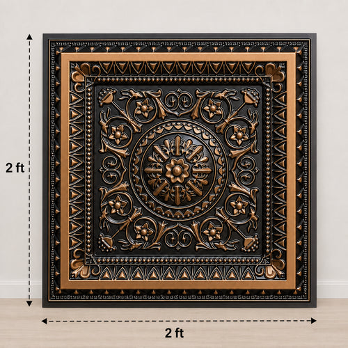 Maper Ganpati Backdrop Panel — Antique Gold 2×2 2