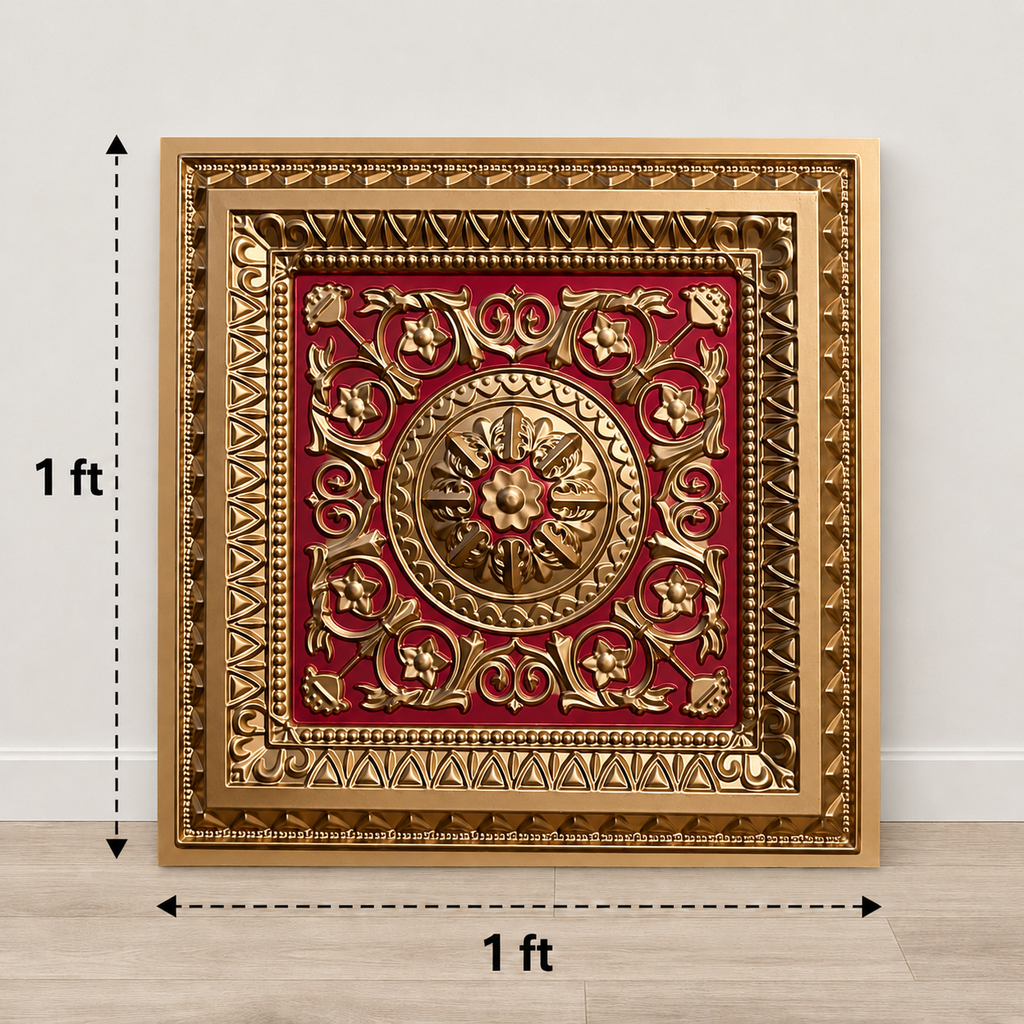 Red and Gold 1×1 ft panel