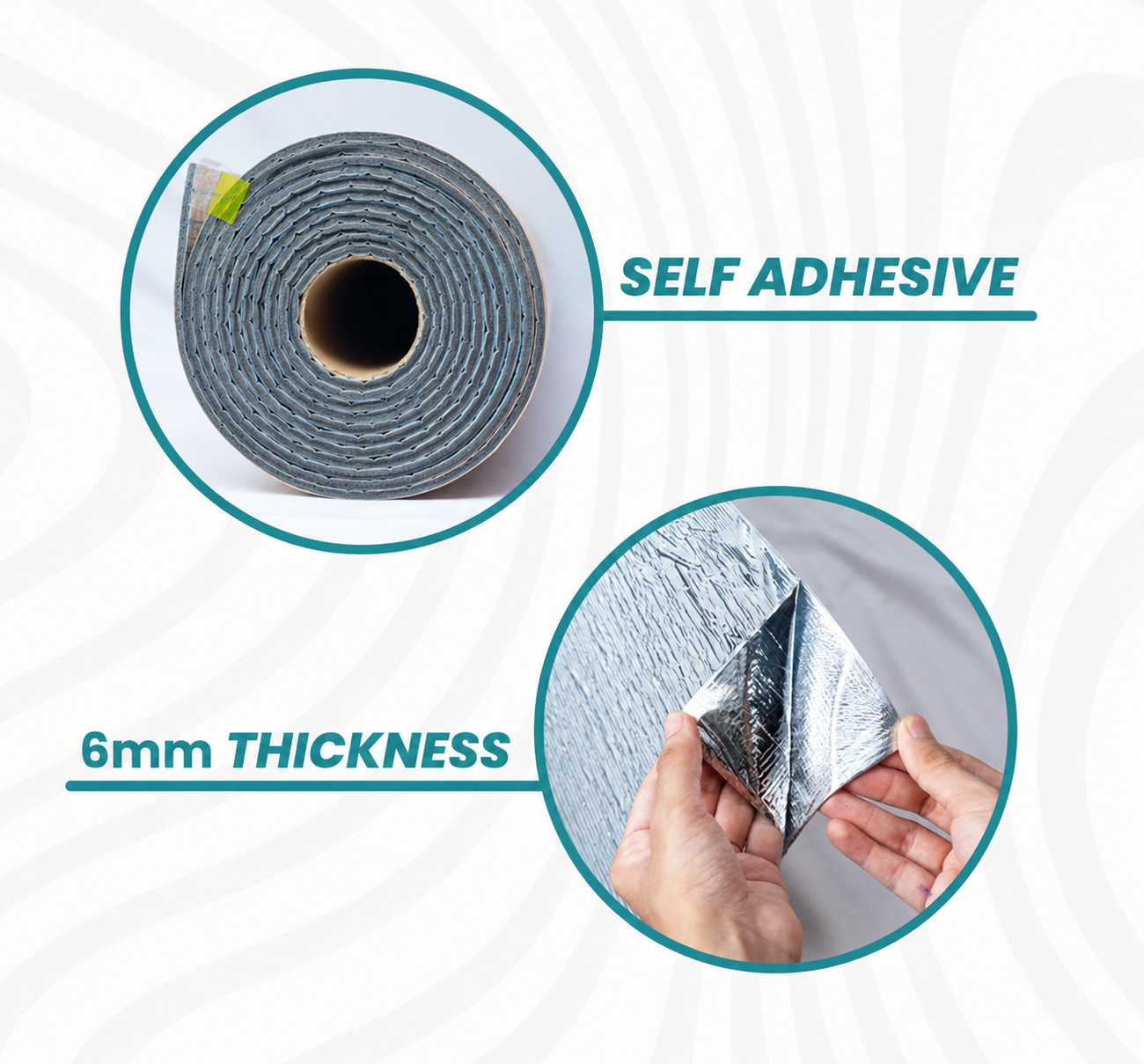 MAPER fluted louver detail: self-adhesive peel-and-stick backing and 6mm thickness