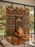 Maper Ganpati Backdrop Set — Antique Gold (Concept 1) 1