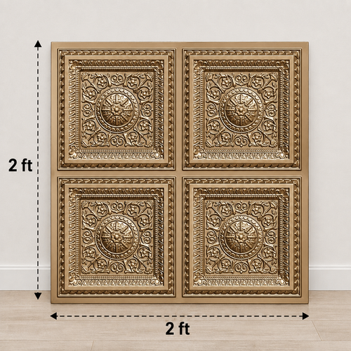 Maper Ganpati Backdrop Panel — Gold 2×2 Four-Partition 2