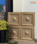 Maper Ganpati Backdrop Panel — Gold 2×2 Four-Partition 1