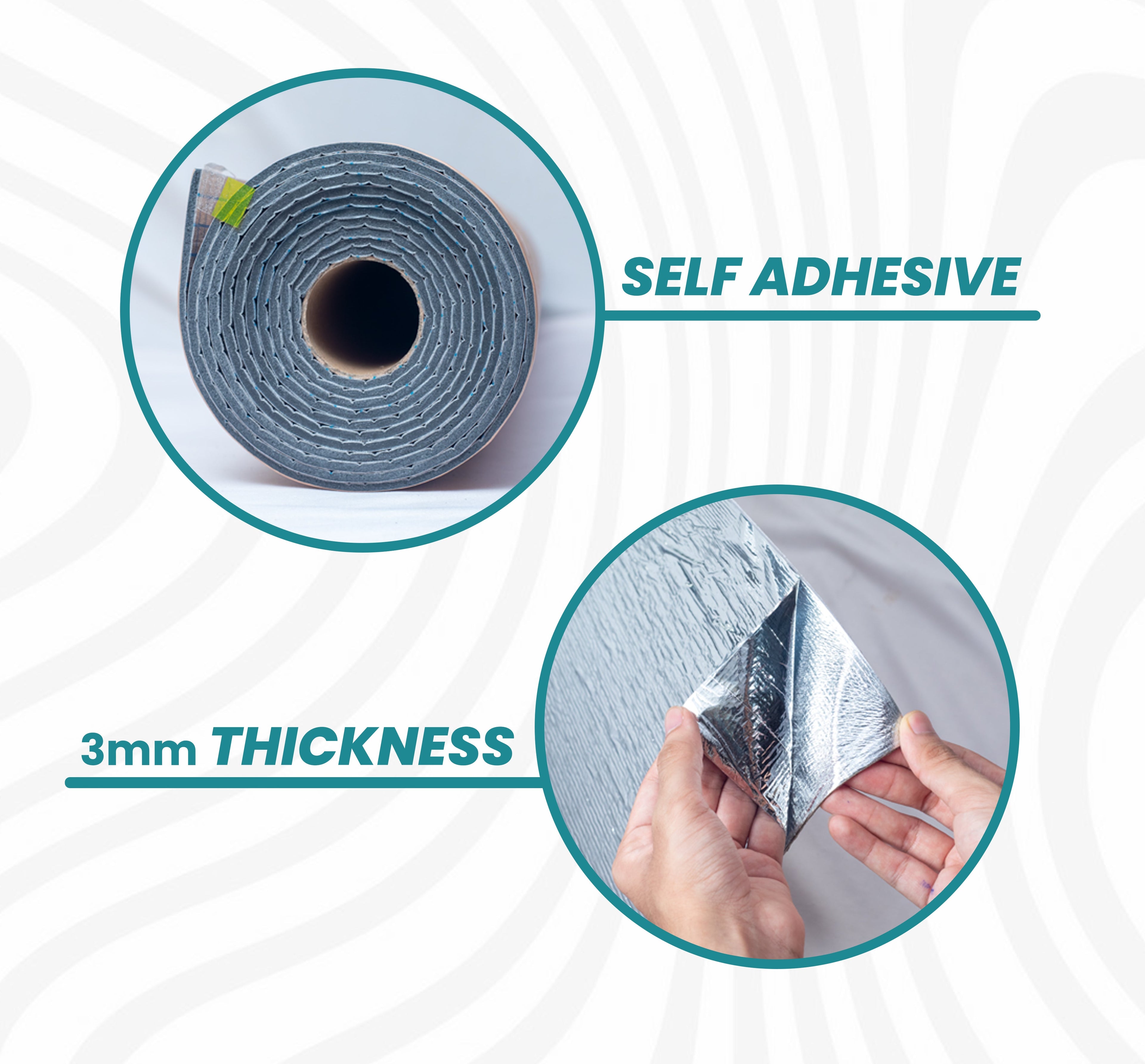 MAPER wall sticker detail: self-adhesive backing and 3mm thickness