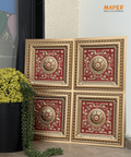 Maper Ganpati Backdrop Panel — Gold Red 2×2 Four-Partition 1