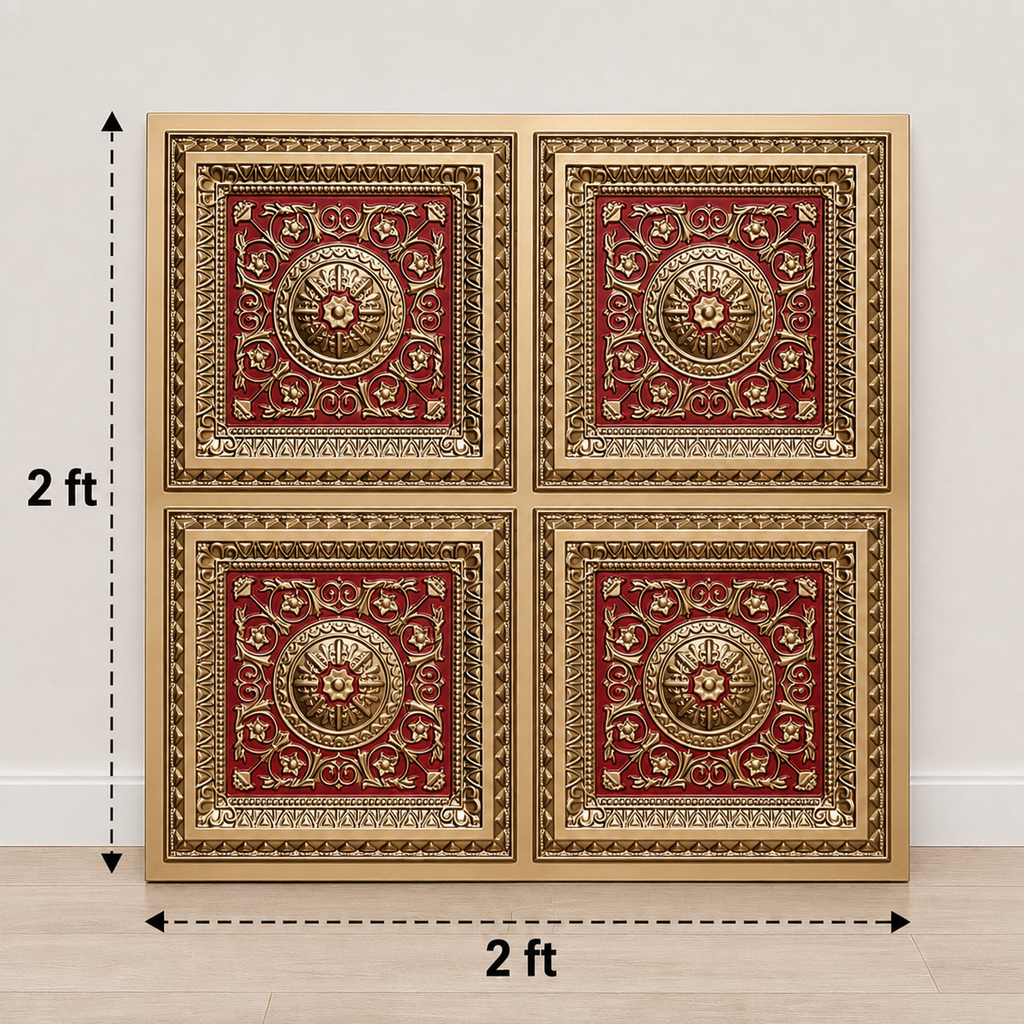 Red and Gold 2×2 ft four-partition panel